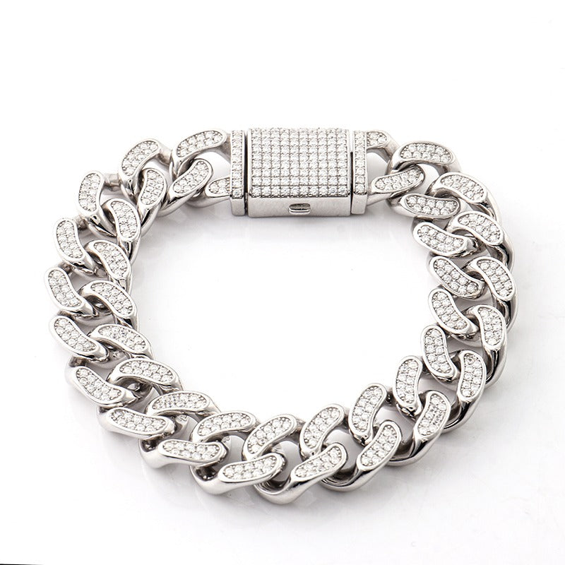 Bracelet 3 White Gold Gemstones Clear