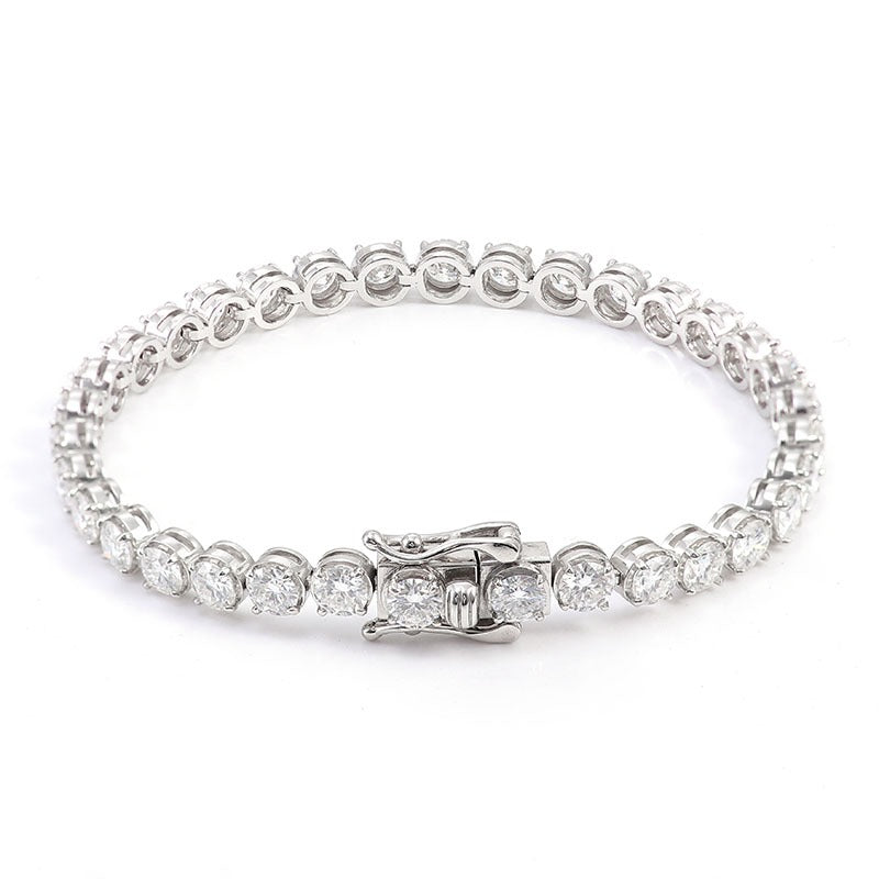 Bracelet 2 White Gold Lab Diamonds Clear