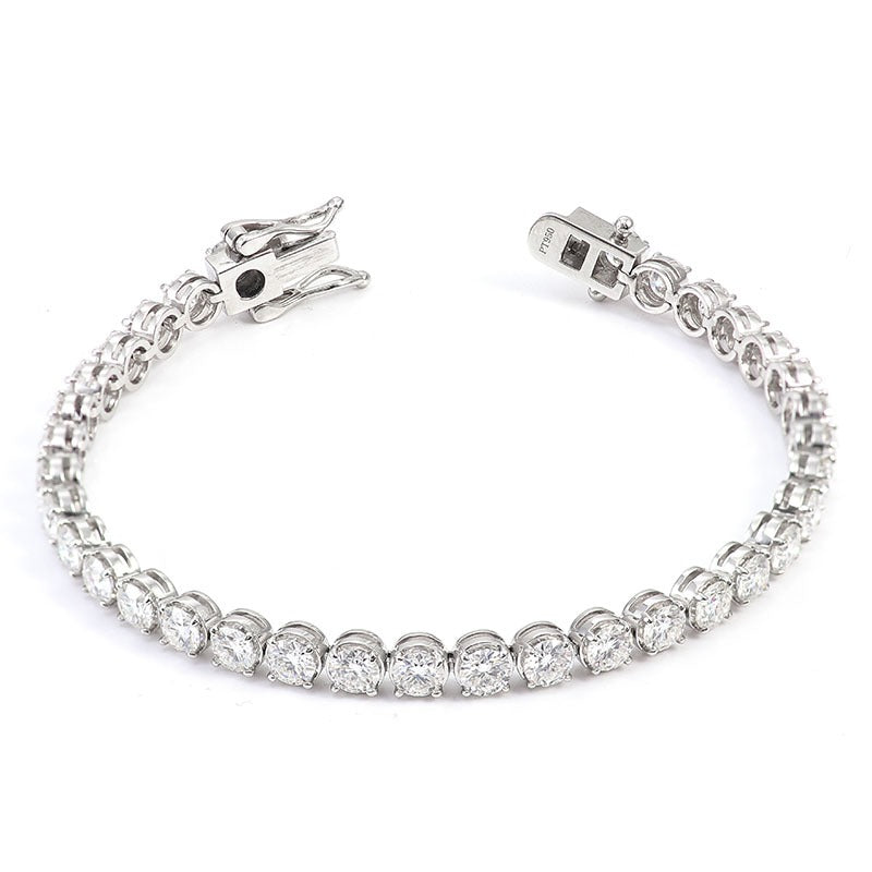 Bracelet 2 White Gold Lab Diamonds Clear